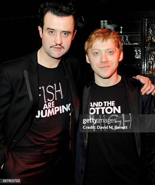 Cast members Daniel Mays and Rupert Grint attend an after party celebrating the press night performance of 'Mojo' at Cafe de Paris on November 13,...