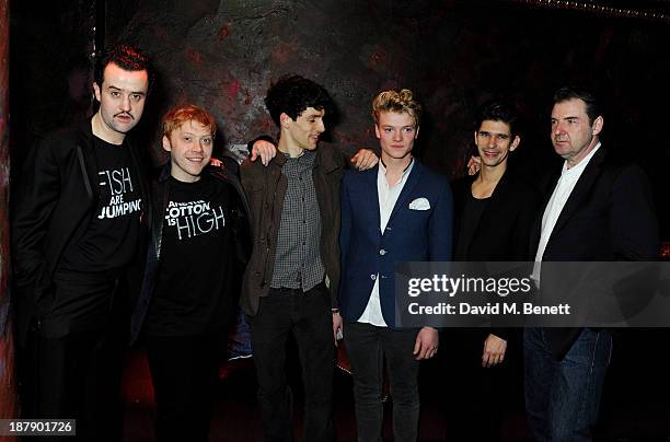 Cast members Daniel Mays, Rupert Grint, Colin Morgan, Tom Rhys Harries, Ben Whishaw and Brendan Coyle attend an after party celebrating the press...