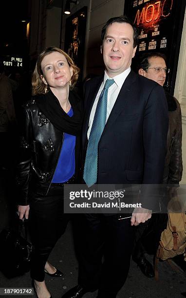 Frances Osborne and Chancellor George Osborne attend an after party celebrating the press night performance of 'Mojo' at Cafe de Paris on November...