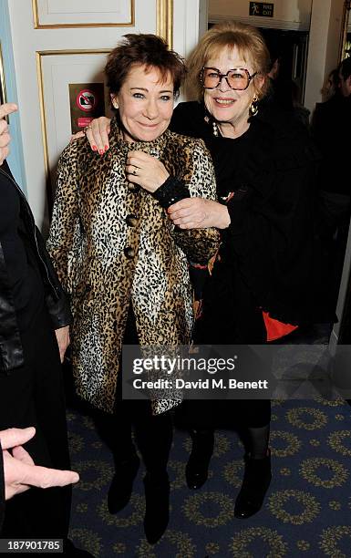 Zoe Wanamaker and Lady Antonia Fraser attend an after party celebrating the press night performance of 'Mojo' at Cafe de Paris on November 13, 2013...