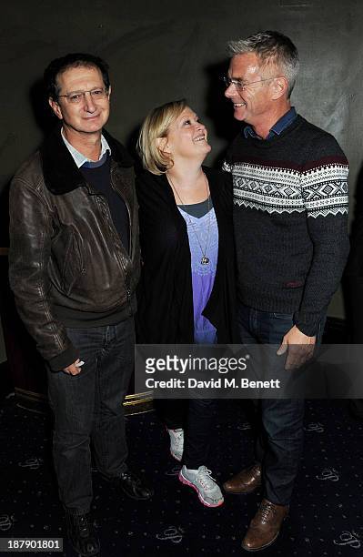 David Lan, Maria Friedman and Stephen Daldry attend an after party celebrating the press night performance of 'Mojo' at Cafe de Paris on November 13,...