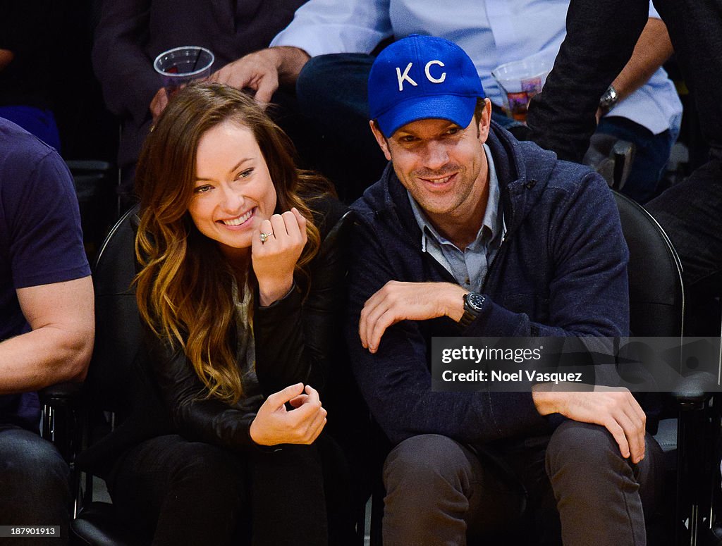 Celebrities At The Los Angeles Lakers Game