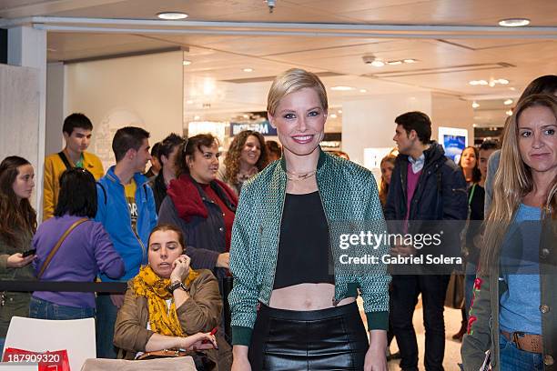 Soraya Arnelas presents Lipomorosil at El Corte Ingles Store on November 13, 2013 in Madrid, Spain.