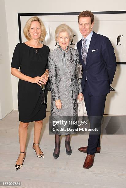 Julia Ogilvy, Princess Alexandra and James Ogilvy attend the private view of ENCOUNTER the stunning wildlife photography of David Yarrow at Saatchi...