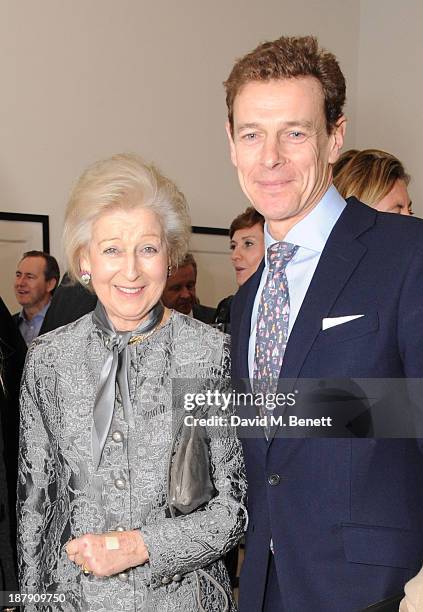 Princess Alexandra and James Ogilvy attend the private view of ENCOUNTER the stunning wildlife photography of David Yarrow at Saatchi Gallery on...