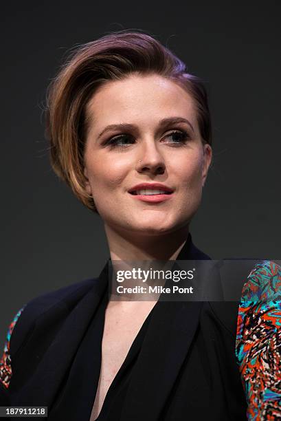 Actress Evan Rachel Wood attends "Meet The Actor: Charlie Countryman" at the Apple Store Soho on November 13, 2013 in New York City.