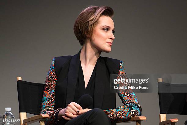 Actress Evan Rachel Wood attends "Meet The Actor: Charlie Countryman" at the Apple Store Soho on November 13, 2013 in New York City.