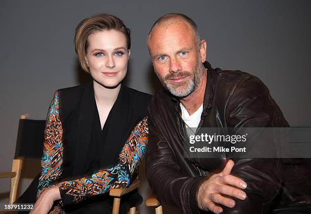 Actress Evan Rachel Wood and director Fredrik Bond attend "Meet The Actor: Charlie Countryman" at the Apple Store Soho on November 13, 2013 in New...