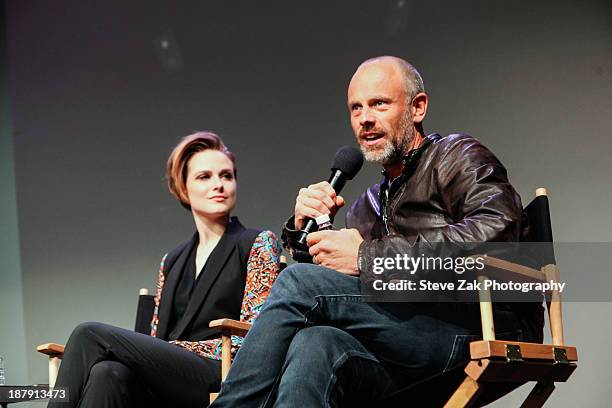 Evan Rachel Wood and Fredrik Bond attend "Meet The Actor: Charlie Countryman" at Apple Store Soho on November 13, 2013 in New York City.