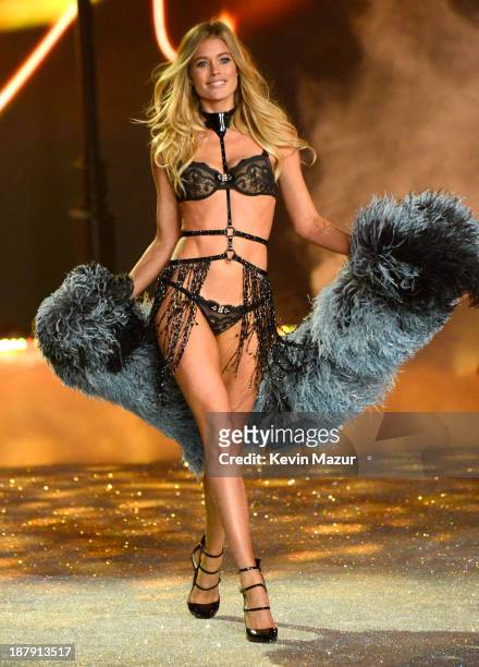 Model Doutzen Kroes walks the runway at the 2013 Victoria's Secret Fashion Show at Lexington Avenue Armory on November 13, 2013 in New York City.