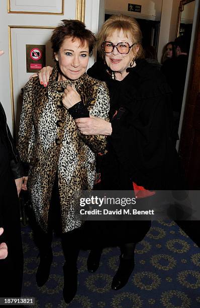 Zoe Wanamaker and Lady Antonia Fraser attend an after party celebrating the press night performance of 'Mojo' at Cafe de Paris on November 13, 2013...