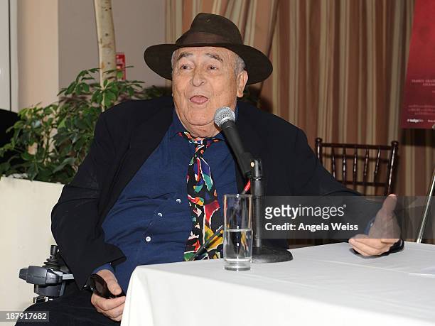 Director Bernardo Bertolucci attends the press reception announcing The Line-up for The Cinema Italian Style 2013 Film Festival at Sunset Tower on...