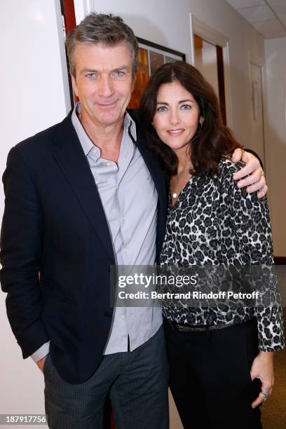Actors Philippe Caroit and Cristiana Reali attend the 'Vivement Dimanche' French TV Show, held at Pavillon Gabriel on November 13, 2013 in Paris,...
