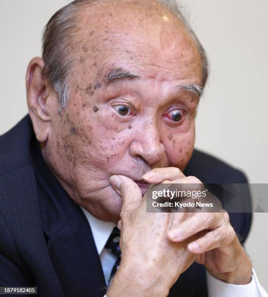 Former Okinawa Gov. Hirokazu Nakaima gives an interview in Naha, Okinawa Prefecture, on Dec. 27 over the controversial relocation of U.S. Marine...