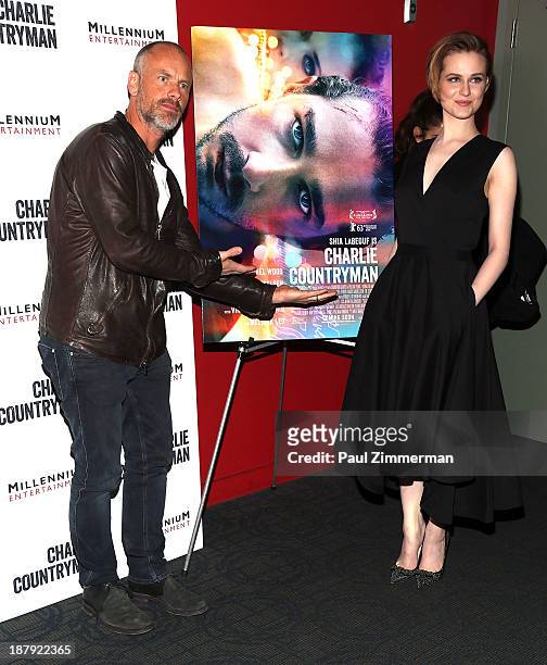 Director Fredrik Bond and actress Evan Rachel Wood attend the "Charlie Countryman" screening at Sunshine Landmark on November 13, 2013 in New York...