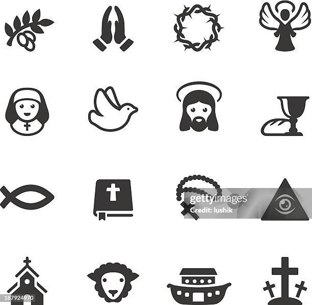 ilustraciones, imágenes clip art, dibujos animados e iconos de stock de soulico-cristianismo iconos - nun