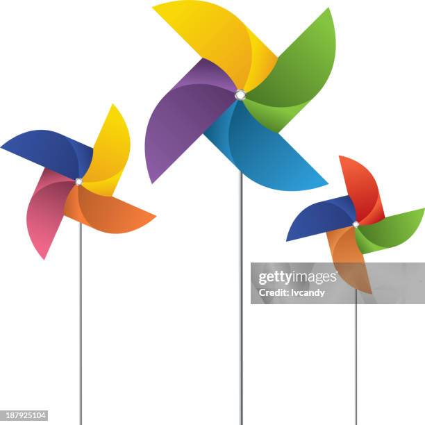 pinwheel - paper windmill stock illustrations