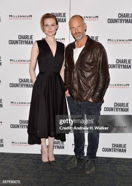 Actress Evan Rachel Wood and director Fredrik Bond attend the "Charlie Countryman" screening at Sunshine Landmark on November 13, 2013 in New York...