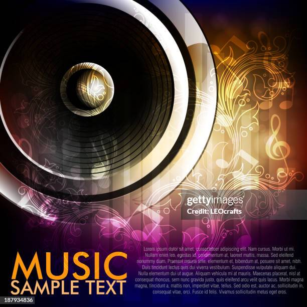 abstract music background - computer speaker stock illustrations