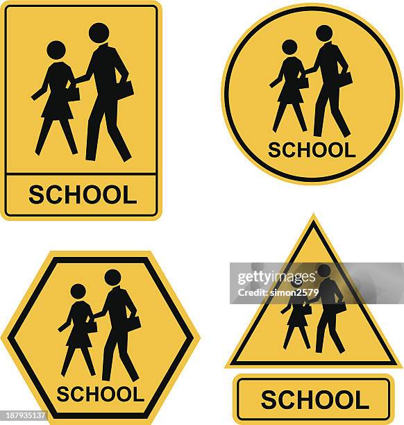 school zone crossing sign - road sign board 幅插畫檔、美工圖案、卡通及圖標