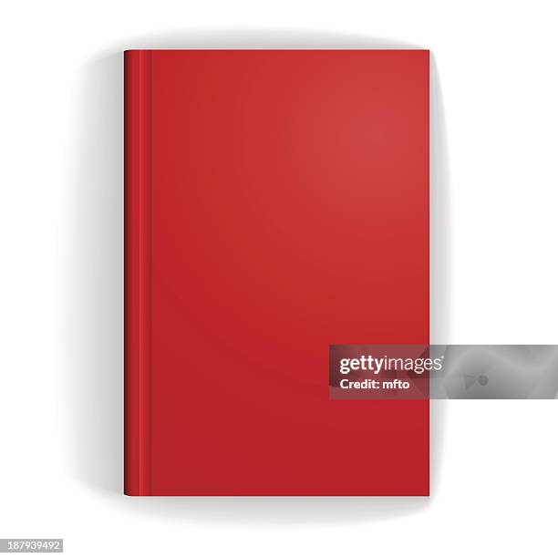 a plain red book on a white background - dust jacket stock illustrations