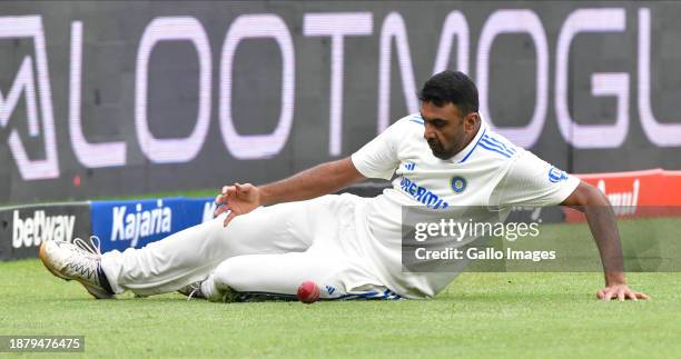 Ashwin of India during day 2 of the 1st test match between South Africa and India at SuperSport Park on December 27, 2023 in Centurion, South Africa.