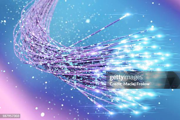 strand of fiber optics cables - wire stock illustrations