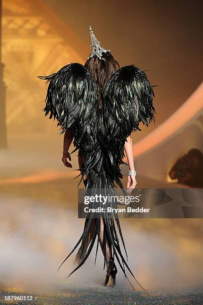 Model Barbara Fialho walks the runway at the 2013 Victoria's Secret Fashion Show at Lexington Avenue Armory on November 13, 2013 in New York City.