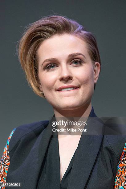 Actress Evan Rachel Wood attends 'Meet The Actor: Charlie Countryman' at the Apple Store Soho on November 13, 2013 in New York City.