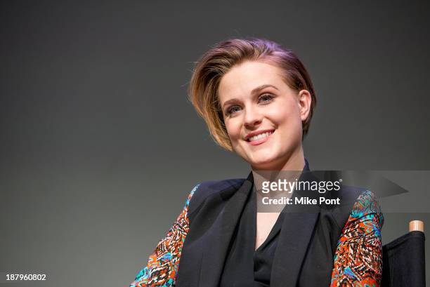 Actress Evan Rachel Wood attends 'Meet The Actor: Charlie Countryman' at the Apple Store Soho on November 13, 2013 in New York City.