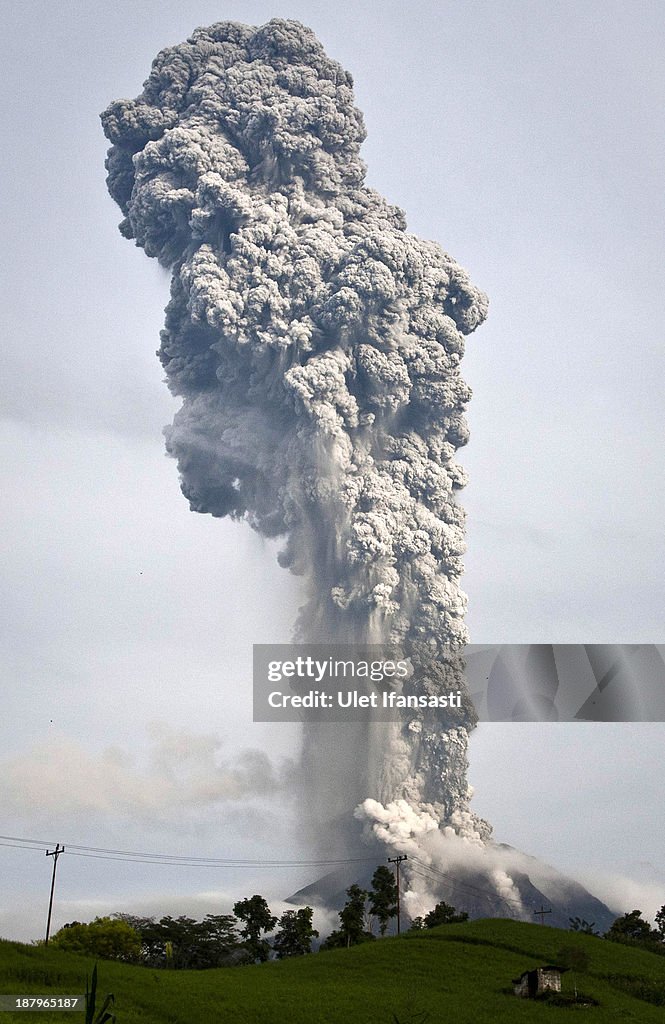 Mount Sinabung Erupts Again In Indonesia