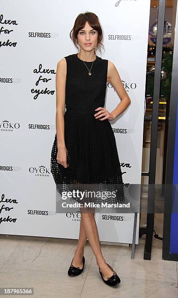 Alexa Chung attends the photocall to Launch her new make up collection in collaboration with Eyeko at Selfridges on November 14, 2013 in London,...