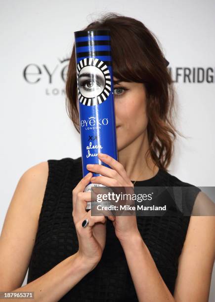 Alexa Chung attends the photocall to Launch her new make up collection in collaboration with Eyeko at Selfridges on November 14, 2013 in London,...