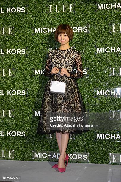 Mariko Shinoda attends "Michael Kors and Miranda Kerr Celebrate Elle Japon December Cover" party at the Gallery of Horyuji Treasures of the Tokyo...