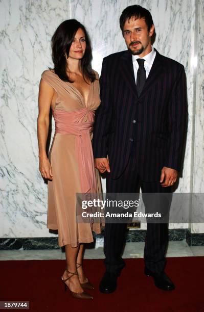 Actors David Arquette and Courteney Cox Arquette arrive at the Wellness Community of West Los Angeles Human Spirit Awards Gala at the Regent Beverly...