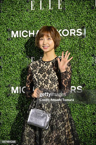 Mariko Shinoda attends "Michael Kors and Miranda Kerr Celebrate Elle Japon December Cover" party at the Gallery of Horyuji Treasures of the Tokyo...