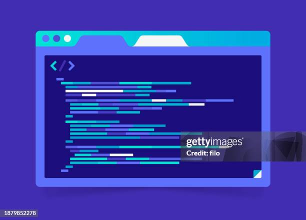 stockillustraties, clipart, cartoons en iconen met programming coding script computer window browser software - hypertext transfer protocol