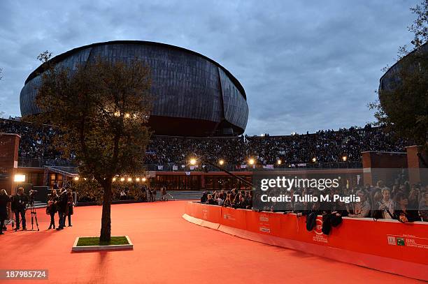 General view of the venue where the 'The Hunger Games: Catching Fire' Premiere takes place during The 8th Rome Film Festival at Auditorium Parco...