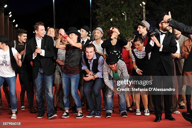 Dancers perform on the red carpet during The 8th Rome Film Festival on November 14, 2013 in Rome, Italy.