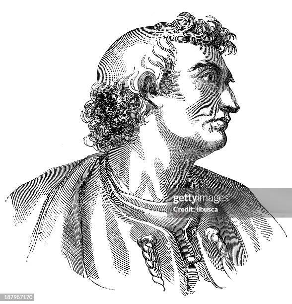 stockillustraties, clipart, cartoons en iconen met antique illustration of amerigo vespucci - amerigo vespucci