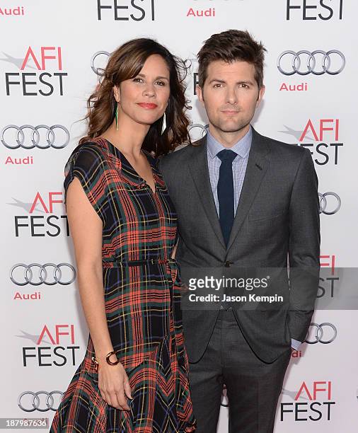 Naomi Sablan and Adam Scott attend the AFI FEST 2013 Presented By Audi Premiere Of "The Secret Life of Walter Mitty" at TCL Chinese Theatre on...