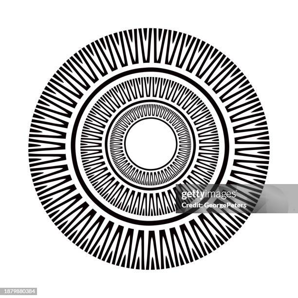 concentric circle pattern - face recognition stock illustrations