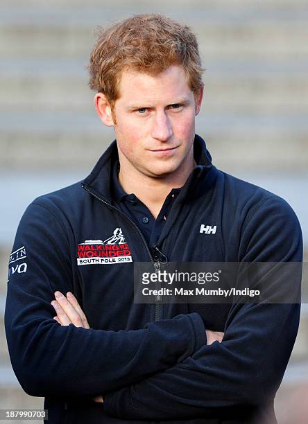 Prince Harry attends the Walking With The Wounded South Pole Allied Challenge Departure Event at Trafalgar Square on November 14, 2013 in London,...