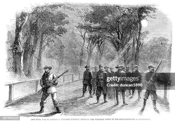 american civil war - alexandria virginia stock illustrations