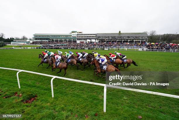Runners and riders in action during The Coral Welsh Grand National Handicap Chase at Chepstow Racecourse, Monmouthshire. Picture date: Wednesday...
