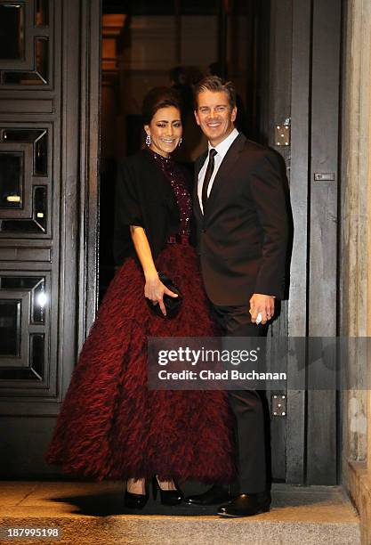 German television program host Markus Lanz and wife Angela Gessmann sighting at the Hotel de Rome on November 14, 2013 in Berlin, Germany.