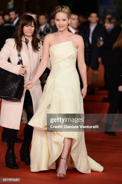 Jennifer Lawrence attends 'The Hunger Games: Catching Fire' Premiere during The 8th Rome Film Festival on November 14, 2013 in Rome, Italy.