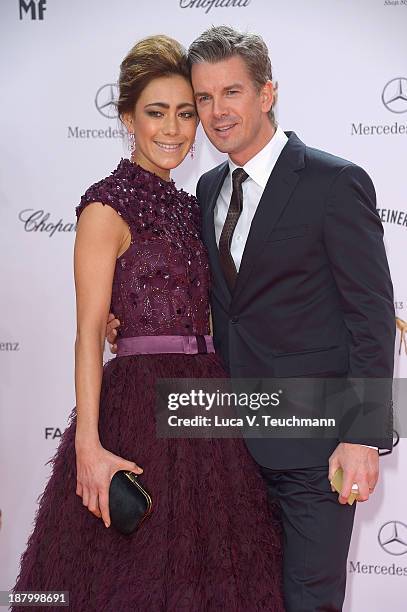 Angela Gessmann and Markus Lanz attend the Bambi Awards 2013 at Stage Theater on November 14, 2013 in Berlin, Germany.