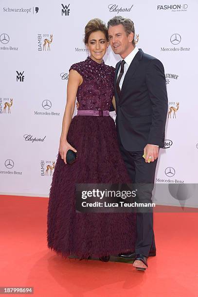 Angela Gessmann and Markus Lanz attend the Bambi Awards 2013 at Stage Theater on November 14, 2013 in Berlin, Germany.