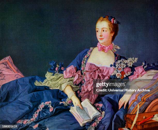 Jeanne Antoinette Poisson, Marquise De Pompadour, Also Known As Madame De Pompadour 1721 Portrait By Francois Boucher. From The World's Greatest...